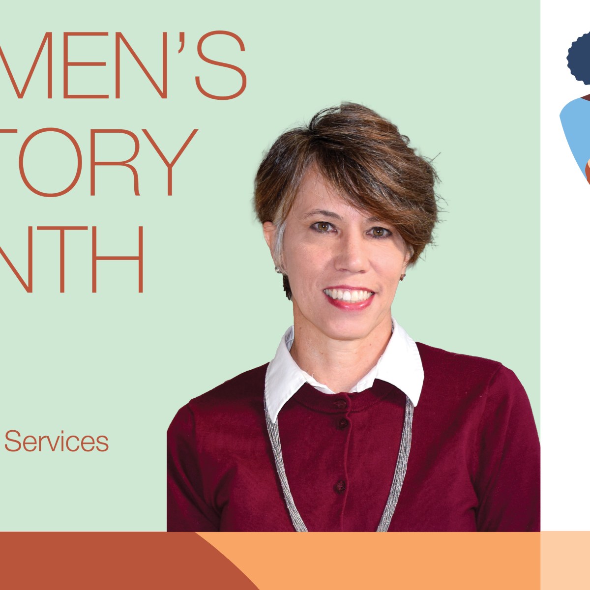 Women's History Month graphic with photo of Barb Hankey