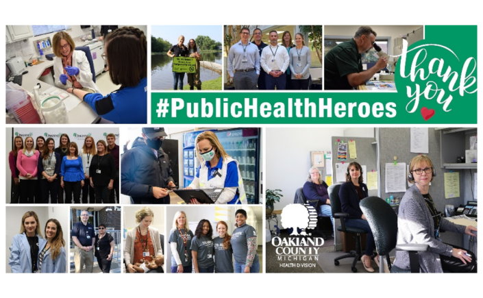 Collage of photos of Oakland County Health Division staff members