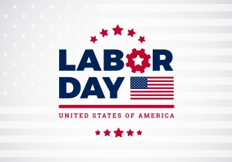 Graphic that reads "Labor Day" and "United State of America"